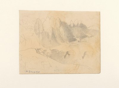 Vallée avec bétail paissant - Herman Kruyder (signed by artist)