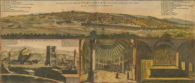 Vues de Jérusalem dans les années 1730, détail de la carte par Herman Moll - Herman Moll