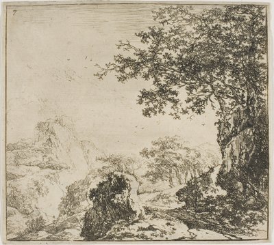 Paysage montagneux avec une route, de la série Ensemble de paysages - Herman Naijwincx