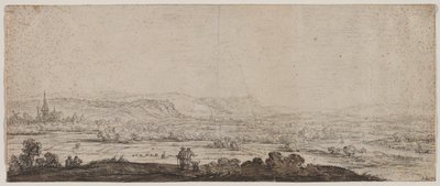 Paysage avec le village de Schenkenschanz, Gueldre, années 1600 - Herman Saftleven