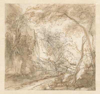 Paysage avec chemin entre les arbres - Herman van Swanevelt (possibly)