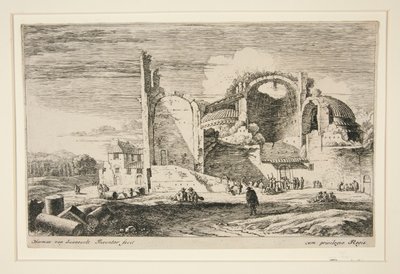 Distribution de pain aux pauvres, de la série Douze paysages - Herman van Swanevelt