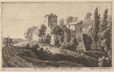 Ferme au-delà de la Porta del Popolo - Herman van Swanevelt