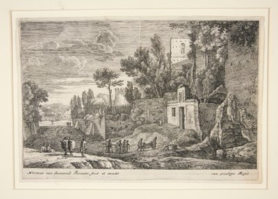 Paysage avec un hôpital, de la série Douze Paysages - Herman van Swanevelt