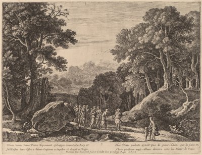 Vénus offrant à Diane un choix entre Cupidon et Adonis - Herman van Swanevelt