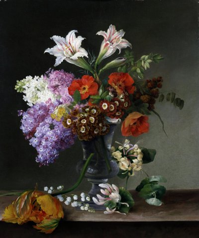 Nature morte de fleurs. Peinture de Hermania Neergaard (1799-1875) Collection privee - Hermania Neergaard