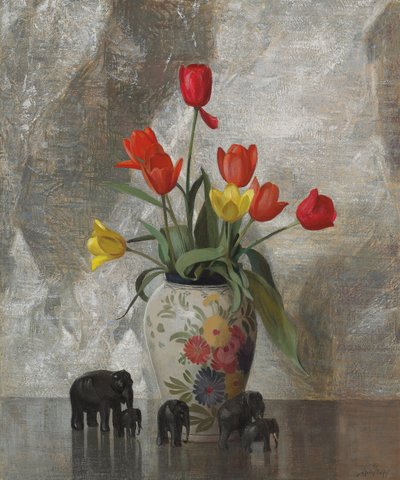 Éléphants et tulipes - Hermann Dudley Murphy