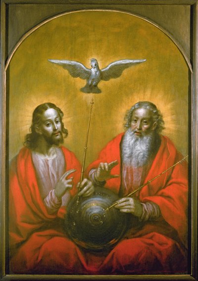 Le Saint-Esprit avec un modèle du monde de Ptolémée, 1610 - Hermann Han