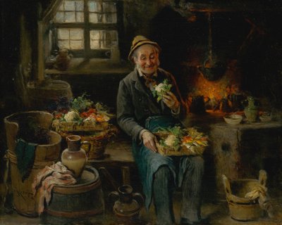 Vieil Homme dans la Cuisine - Hermann Kern
