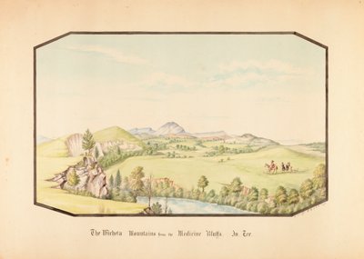Les montagnes Wichita depuis Medicine Bluff, Territoire indien - Hermann Stieffel