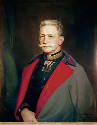 Maréchal de camp autrichien Franz Conrad von Hoetzendorf ... (huile sur toile) - Hermann Torggler
