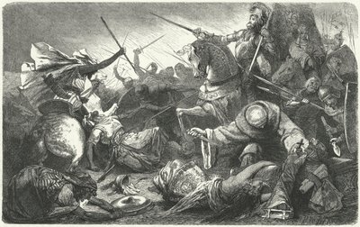 Chrétiens combattant les Almohades à la bataille de Las Navas de Tolosa, Espagne, 1212 - Hermann Vogel