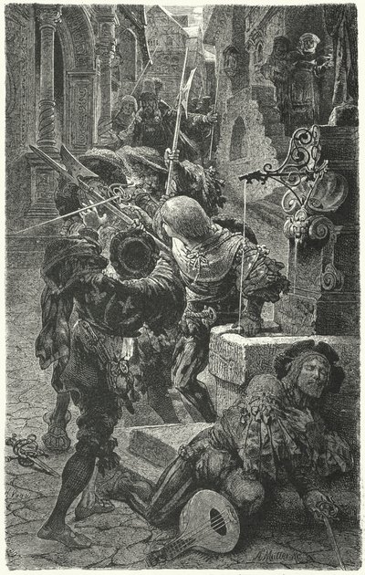 Affrontement entre étudiants et lansquenets à Erfurt, 1510 - Hermann Vogel