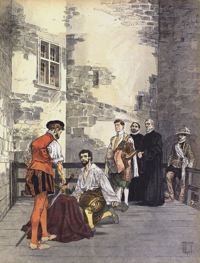 Exécution de Charles de Gontaut, Duc de Biron, pour trahison, à la Bastille, Paris, 1602 - Hermann Vogel