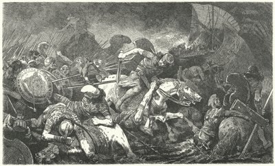 Fuite des Perses après la bataille de Marathon, 490 av. J.-C. - Hermann Vogel