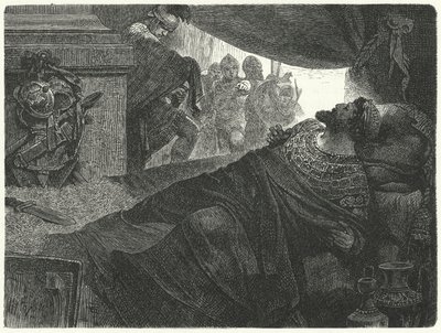 Mithridate VI du Pont tente de se suicider en prenant du poison, 63 av. J.-C. - Hermann Vogel