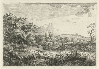 Paysage avec berger et femme - Hermanus Fock