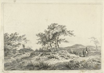 Paysage avec cavalier et piéton - Hermanus Fock