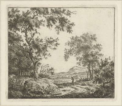 Paysage avec dessinateur et promeneur - Hermanus Fock