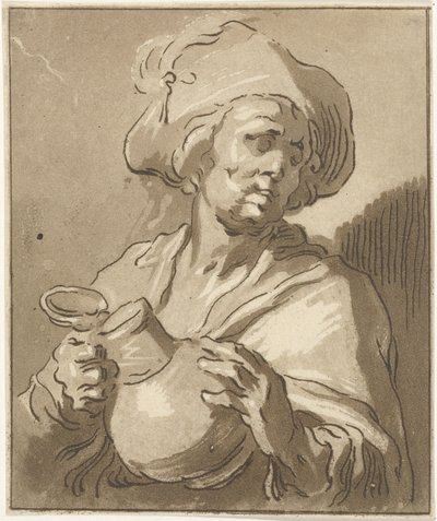 Homme avec une cruche (Le buveur) - Hermanus Fock