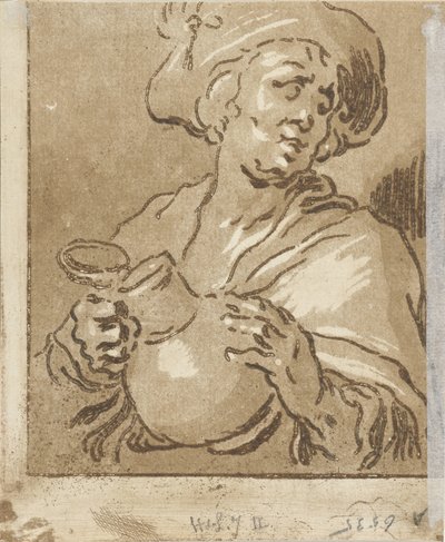 Homme avec une cruche Le buveur - Hermanus Fock