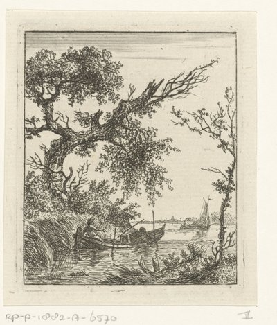 Barque avec deux hommes - Hermanus Fock
