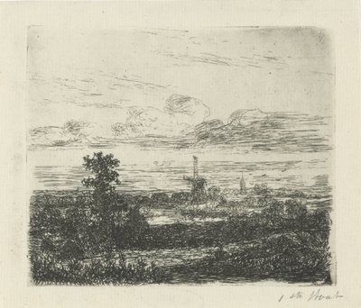 Paysage avec un moulin - Hermanus Jan Hendrik van Rijkelijkhuysen