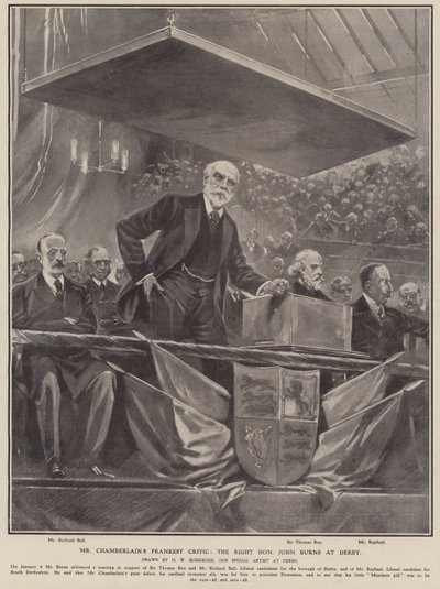 Le critique le plus franc de M. Chamberlain : le très honorable John Burns à Derby - Hermanus Willem (after) Koekkoek