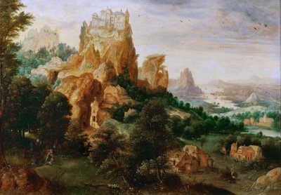 Paysage avec la parabole du bon Samaritain - Herri met de (c.1510 p.1550) Bles