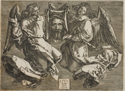 Sudarium présenté par deux anges - Hieronymous Wierix