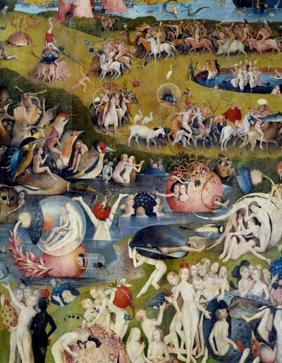 Hommes et femmes profitant des délices de la Terre (détail) - Hieronymus Bosch