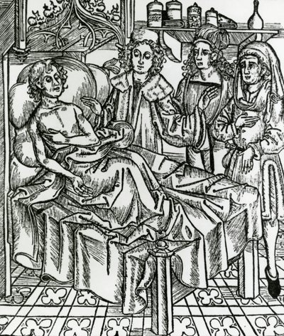 Médecins examinant un lépreux - Hieronymus Brunschwig