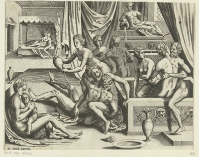 Hommes et femmes se baignant - Hieronymus Cock
