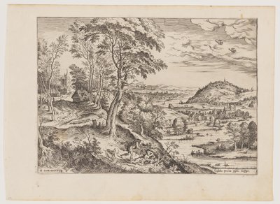Céphale et Procris, tirés de Paysages avec scènes bibliques et mythologiques - Hieronymus Cock