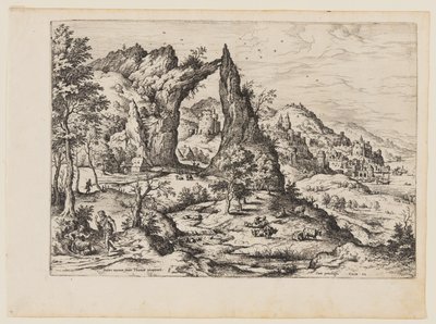 Juda et Tamar, extrait de Paysages avec scènes bibliques et mythologiques - Hieronymus Cock
