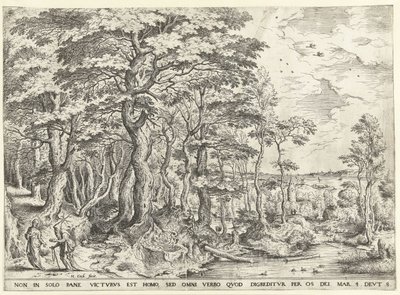 Paysage avec la tentation du Christ - Hieronymus Cock