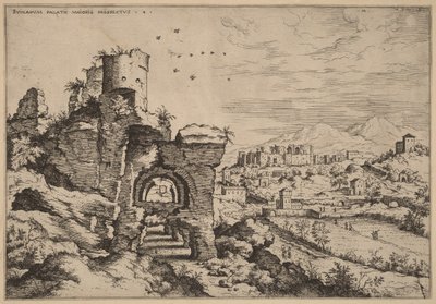 Ruines du Palatin, vue en direction des thermes de Caracalla - Hieronymus Cock