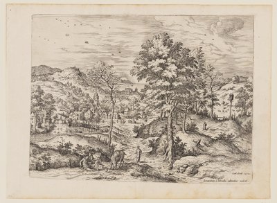 Le bon Samaritain, extrait de Paysages avec scènes bibliques et mythologiques - Hieronymus Cock