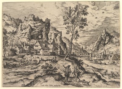 Tobie des paysages avec des scènes bibliques et mythologiques - Hieronymus Cock