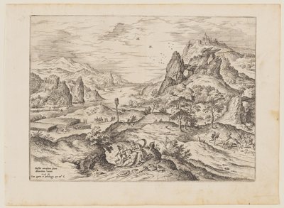 Vénus et Adonis, tirés de Paysages avec scènes bibliques et mythologiques - Hieronymus Cock