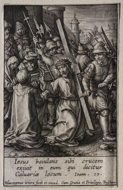 La Passion : Le Christ portant la croix - Hieronymus or Jerome Wierix
