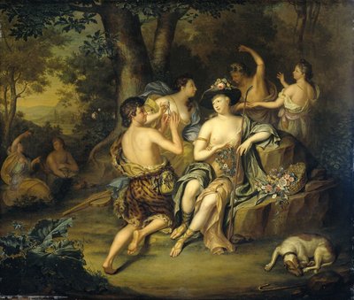 Bergers et bergères dans un paysage - Hieronymus van der Mij