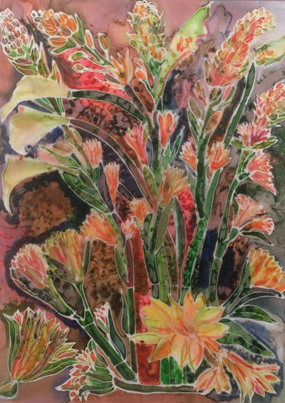Calla Lillies avec des roses tubéreuses - Hilary Simon