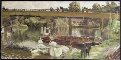 Cygnes, Pont de Cookham - Hilda Carline