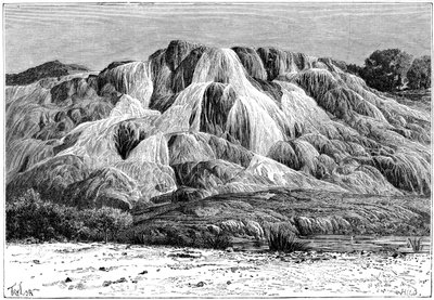 Cascade pétrifiée de Hammam el Meskoutine, Algérie, vers 1890 - Hildibrand