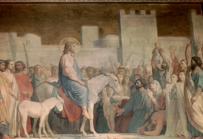 Entrée du Christ à Jérusalem le dimanche des Rameaux: les habitants l