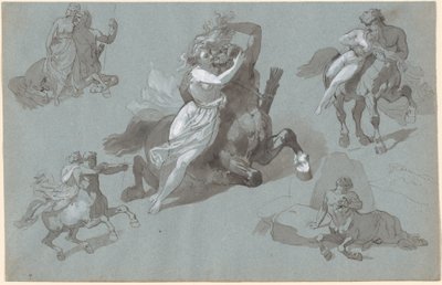 Nessus et Déjanire en quatre poses, et le Nessus mourant - Hippolyte Lalaisse