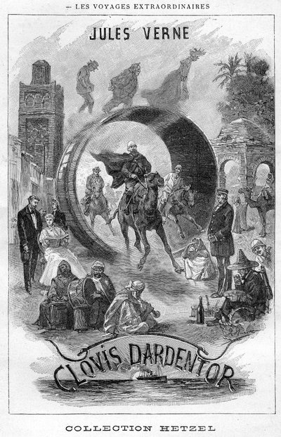 Illustration du livre "Clovis Dardentor" de Jules Verne, frontispice de l