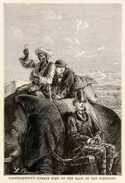 La chevauchée malaisée de Passepartout sur le dos de l