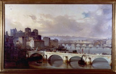 Procession passant sur le pont de l